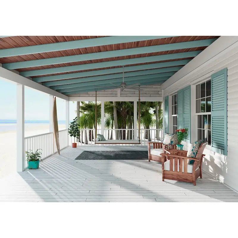 Hunter 72 Downtown Windmill Outdoor Ceiling Fan & Wall Control - Damp Rated - Industrial, Modern - ENERGY STAR!