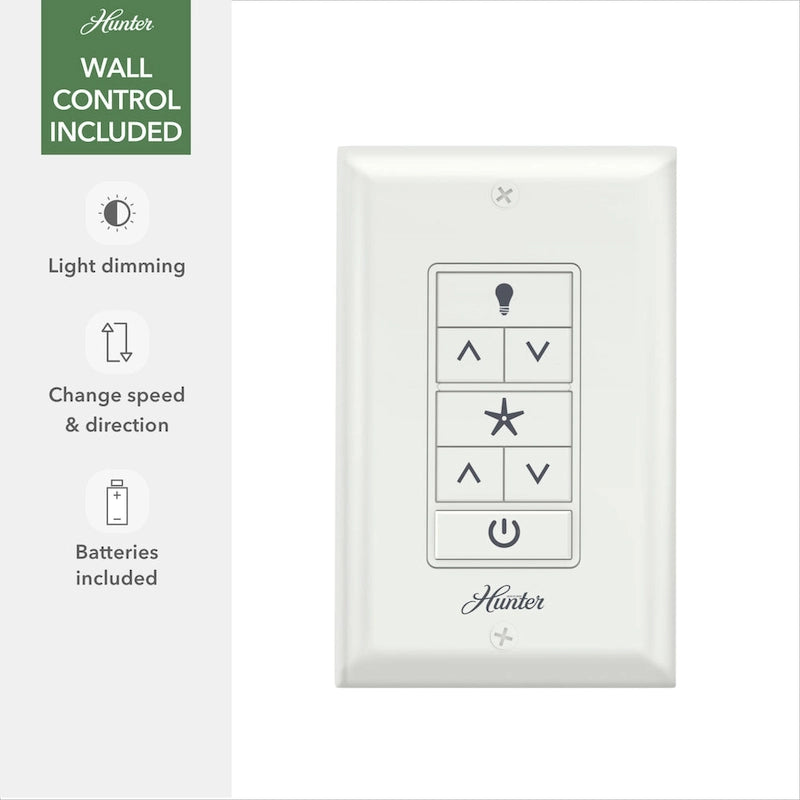 Hunter 72 Downtown Windmill Outdoor Ceiling Fan & Wall Control - Damp Rated - Industrial, Modern - ENERGY STAR!