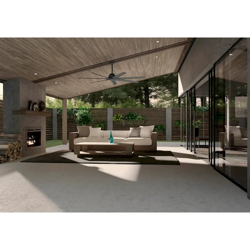 Hunter 72 Downtown Windmill Outdoor Ceiling Fan & Wall Control - Damp Rated - Industrial, Modern - ENERGY STAR!