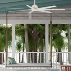 Hunter 72 Downtown Windmill Outdoor Ceiling Fan & Wall Control - Damp Rated - Industrial, Modern - ENERGY STAR!