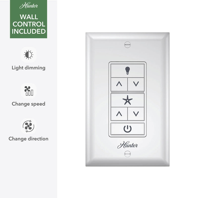 Hunter 72 Downtown Windmill Outdoor Ceiling Fan & Wall Control - Damp Rated - Industrial, Modern - ENERGY STAR!