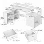 Moasis L Shaped Gaming Desk LED 65 Inch Computer Corner Desk with Monitor Stand and Storage Cabinet