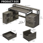 Moasis L Shaped Gaming Desk LED 65 Inch Computer Corner Desk with Monitor Stand and Storage Cabinet