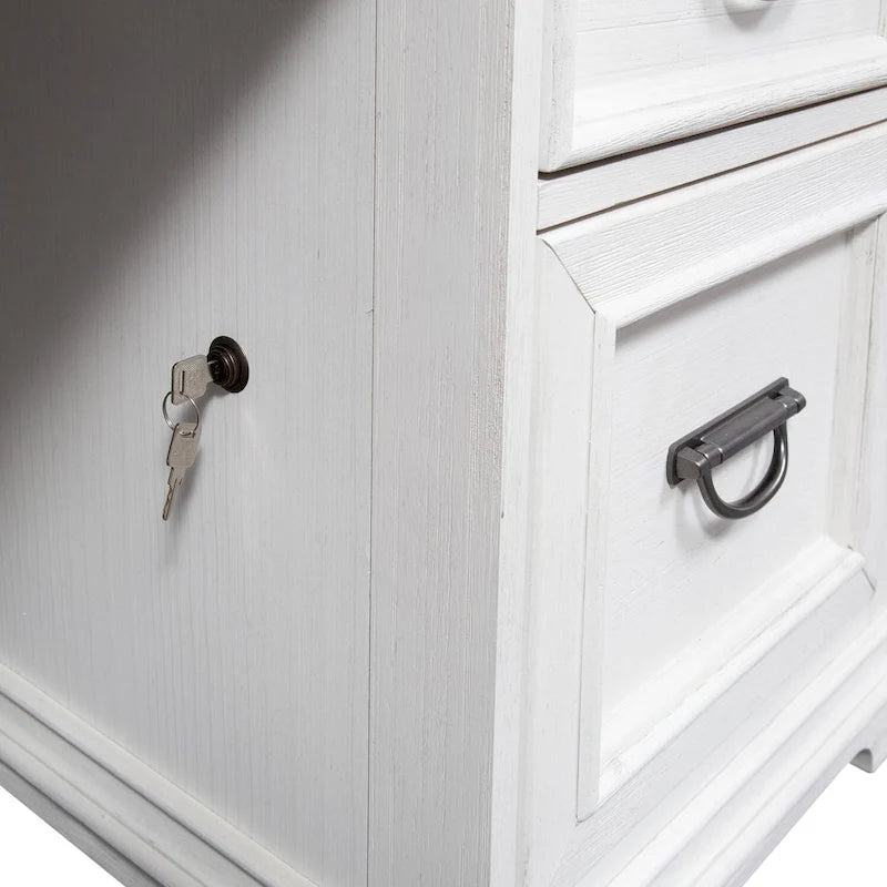 Allyson Park Wirebrushed White Charcoal Desk