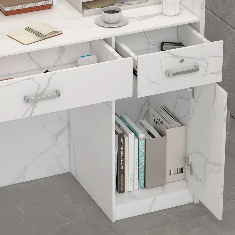 3-Drawer Reception Desk Reception Table Computer Writing Desk Working