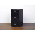 Space Solutions Classificatore Organizer in Metallo a 3 Cassetti Profondo 45,7 cm con Cassetto Portamatite, Nero