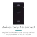 Space Solutions Classificatore Organizer in Metallo a 3 Cassetti Profondo 45,7 cm con Cassetto Portamatite, Nero