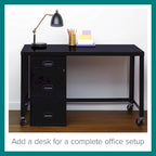 Space Solutions Classificatore Organizer in Metallo a 3 Cassetti Profondo 45,7 cm con Cassetto Portamatite, Nero