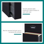Space Solutions Classificatore Organizer in Metallo a 3 Cassetti Profondo 45,7 cm con Cassetto Portamatite, Nero