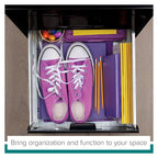 Space Solutions Classificatore Organizer in Metallo a 3 Cassetti Profondo 45,7 cm con Cassetto Portamatite, Nero
