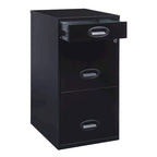Space Solutions Classificatore Organizer in Metallo a 3 Cassetti Profondo 45,7 cm con Cassetto Portamatite, Nero