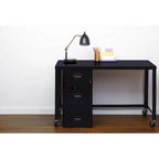 Space Solutions Classificatore Organizer in Metallo a 3 Cassetti Profondo 45,7 cm con Cassetto Portamatite, Nero