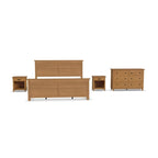 Oak Park Brown Wood King Bed, Two Nightstands and Dresser
