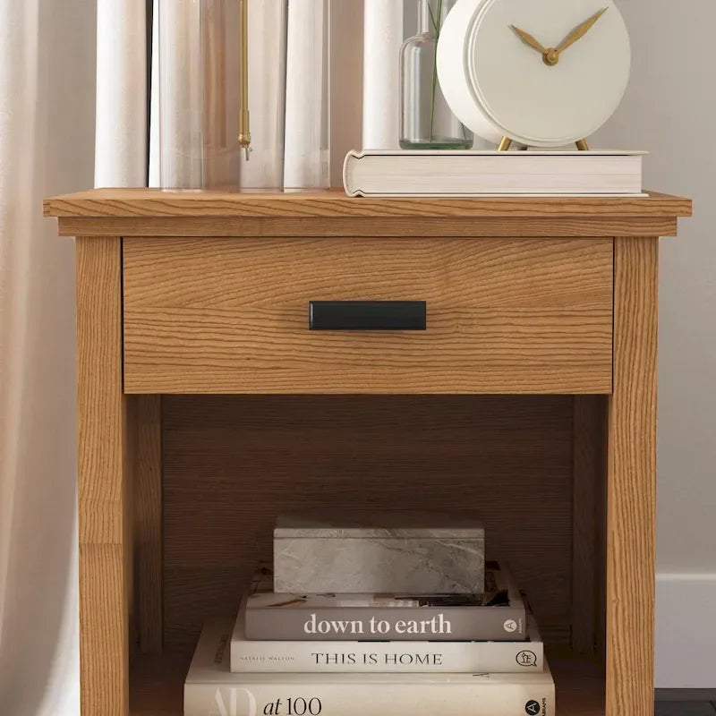 Oak Park Brown Wood King Bed, Two Nightstands and Dresser