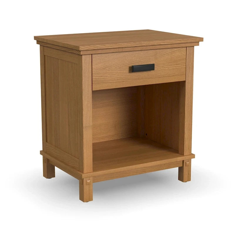 Oak Park Brown Wood King Bed, Two Nightstands and Dresser