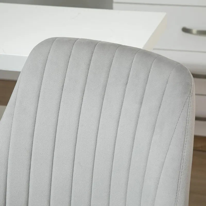 Vinsetto Mid-Back Office Chair, Velvet Fabric Swivel Scallop Shape Computer Desk Chair for Home Office or Bedroom