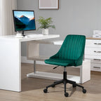 Vinsetto Mid-Back Office Chair, Velvet Fabric Swivel Scallop Shape Computer Desk Chair for Home Office or Bedroom