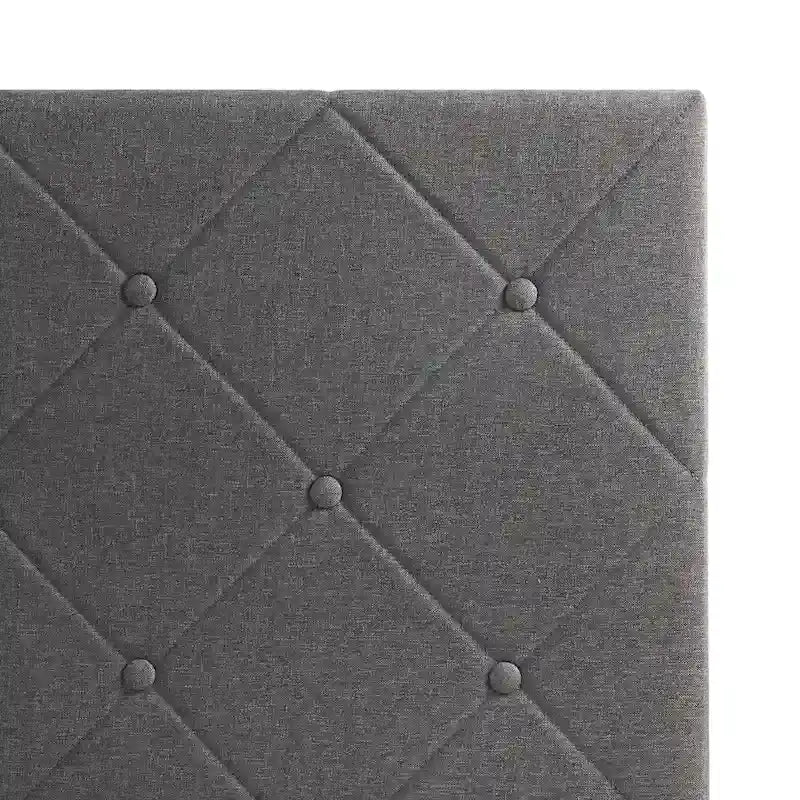 Priage by ZINUS Dark Grey Upholstered Diamond Stitched Platform Bed