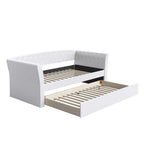 Lettino imbottito in ecopelle St. Ives con letto estraibile