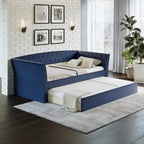 Lettino imbottito in ecopelle St. Ives con letto estraibile