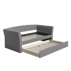 Lettino imbottito in ecopelle St. Ives con letto estraibile