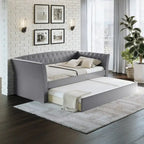 Lettino imbottito in ecopelle St. Ives con letto estraibile