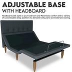 Onetan, Base Letto Regolabile con testiera, Telecomando wireless, Zero Gravity, Illuminazione sottotelaio, Grigio