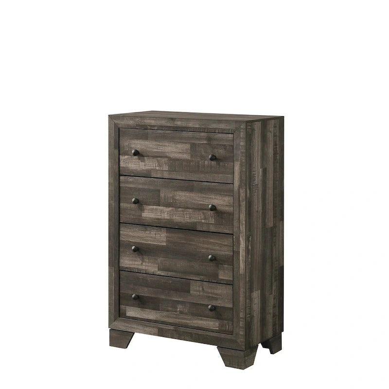 Annis 4 Piece Brown Rustic Platform Bedroom Set