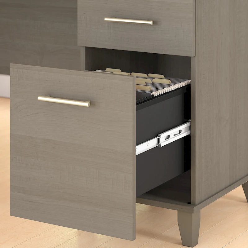 Scrivania da Ufficio Somerset 60W con Armadietto e Libreria a 5 Ripiani