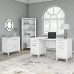 Scrivania da Ufficio Somerset 60W con Armadietto e Libreria a 5 Ripiani