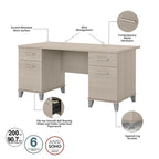 Scrivania da Ufficio Somerset 60W con Armadietto e Libreria a 5 Ripiani