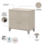 Scrivania da Ufficio Somerset 60W con Armadietto e Libreria a 5 Ripiani