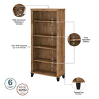 Scrivania da Ufficio Somerset 60W con Armadietto e Libreria a 5 Ripiani
