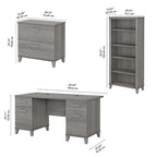 Scrivania da Ufficio Somerset 60W con Armadietto e Libreria a 5 Ripiani