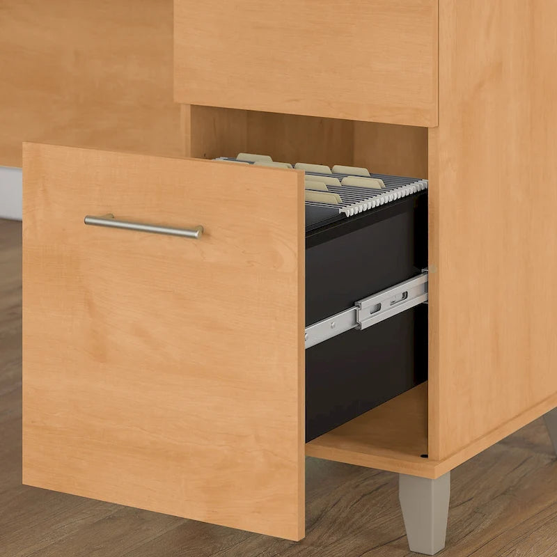 Scrivania da Ufficio Somerset 60W con Armadietto e Libreria a 5 Ripiani