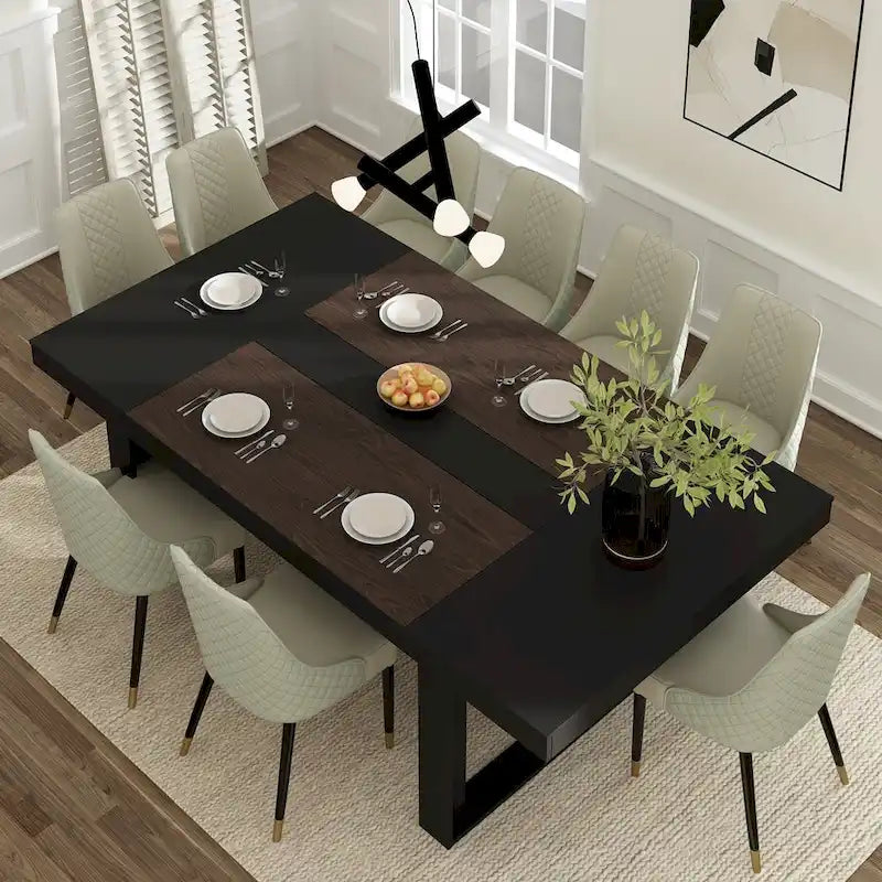 Business Furniture 86.6W x 47.2D Conference Table with Wood Base Desk