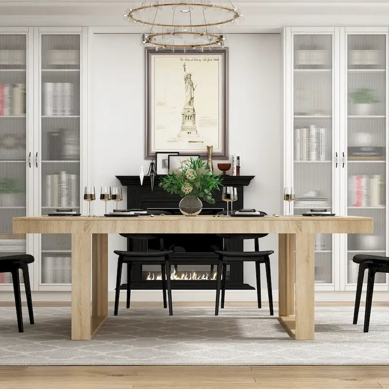 Tavolo da conferenza con base in legno per ufficio 220L x 120P cm