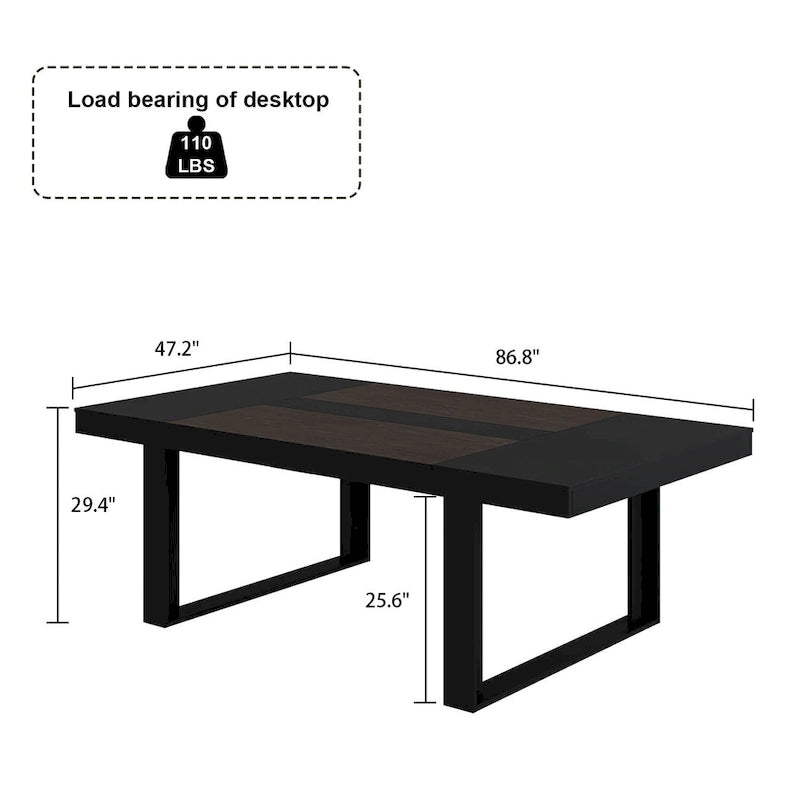 Tavolo da conferenza con base in legno per ufficio 220L x 120P cm