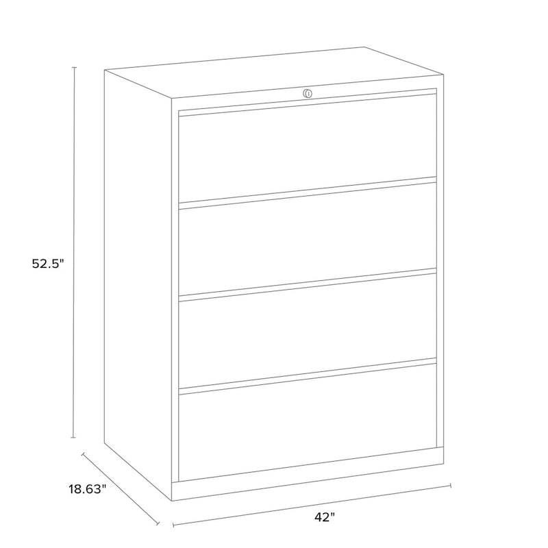 Light Gray 4-Drawer Lateral File Cabinet - 42W