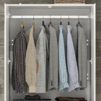Combo Wardrobe Storage Cabinets Mirror Hanging Rod Bedroom ARMOIRES