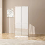 Combo Wardrobe Storage Cabinets Mirror Hanging Rod Bedroom ARMOIRES