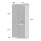 Combo Wardrobe Storage Cabinets Mirror Hanging Rod Bedroom ARMOIRES