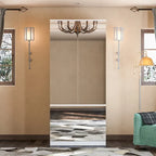 Combo Wardrobe Storage Cabinets Mirror Hanging Rod Bedroom ARMOIRES