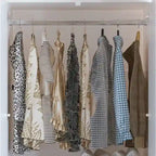 Combo Wardrobe Storage Cabinets Mirror Hanging Rod Bedroom ARMOIRES