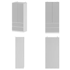 Combo Wardrobe Storage Cabinets Mirror Hanging Rod Bedroom ARMOIRES