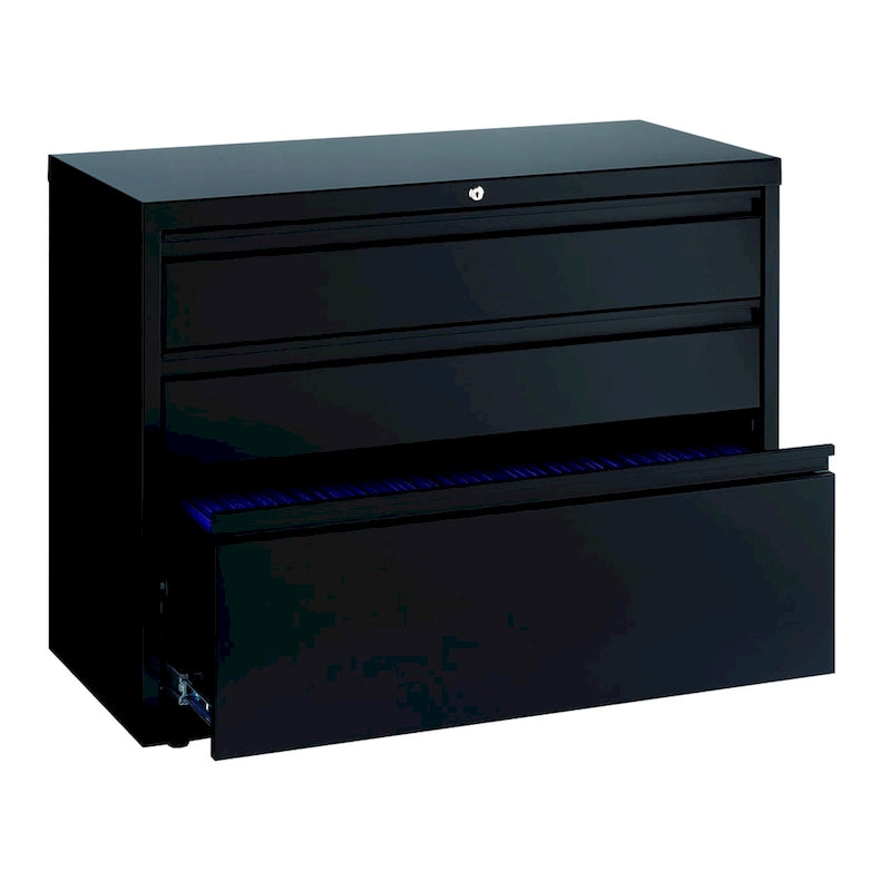 Black 3-Drawer Lateral File Cabinet - 36" Wide