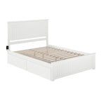 Letto a piattaforma Queen Nantucket bianco con 2 cassetti sottoponte