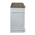 Credenza Magnolia Manor anticata bianca con finitura weathered bark