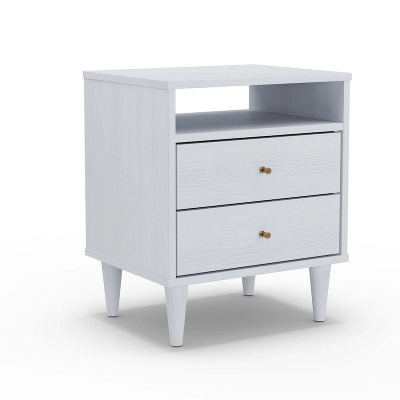 Grain Wood Furniture Mid Century Two-Drawer Nightstand