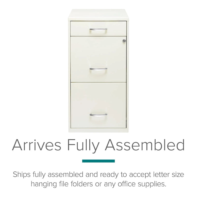 Space Solutions 18 Deep 3 -drawer Organizer File Cabinet, Off-White